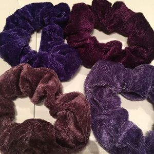 4 New Velvet Scrunchies